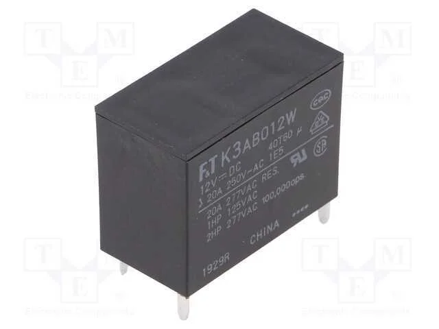 Rel&eacute;: Eletromagn&eacute;tico, Spst-No, Ubobina : 12vdc, 25a, S&eacute;rie: Ftr-K3