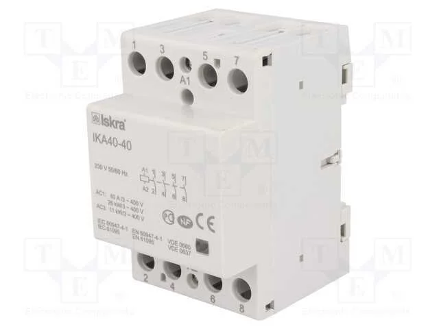 Contator: 4-de polo de instala&ccedil;&atilde;o, 40A, 230VAC, N.