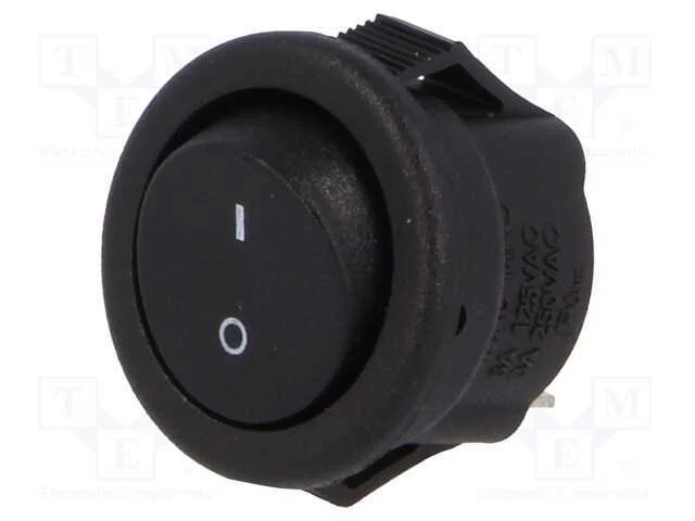 Rocker, Spst, Pos: 2, On-Off, 3a/250vac, Preto, N&atilde;o Disp, 20mo