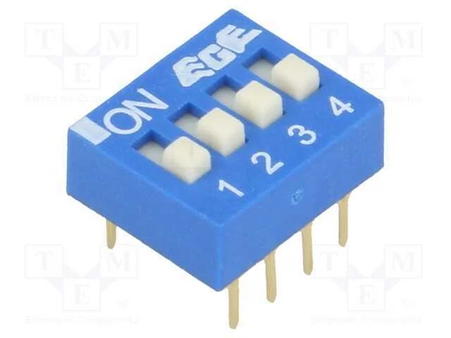 Interruptor: Dip-Switch, Quantidade de Sec&ccedil;&otilde;es: 4, On-Off, Pos: 2