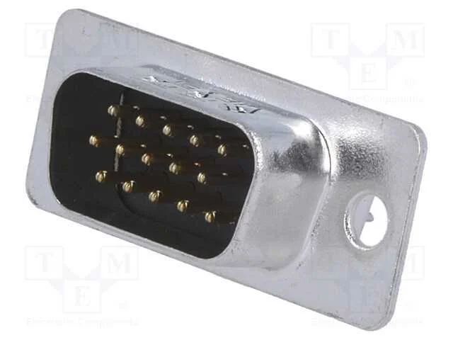 D-Sub HD, PIN: 15, ficha, macho, com cabo, solda
