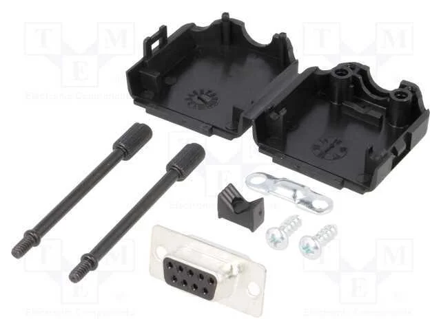 D-Sub, PIN: 9, ficha, f&ecirc;mea, simples, solda, com .