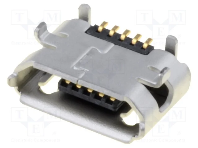 Tomada, USB B micro, para PCB, SMT, PIN: 5, horiz.