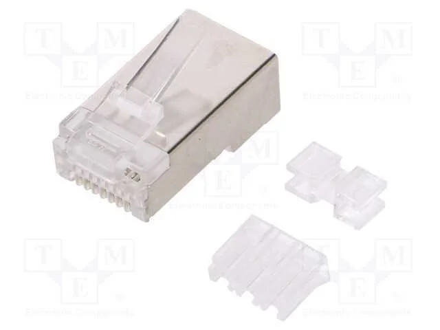 Ficha, Rj45, Cat: 6a, Blindadas, Dourado, Sistema: 8p8c, 23awg&divide;27awg