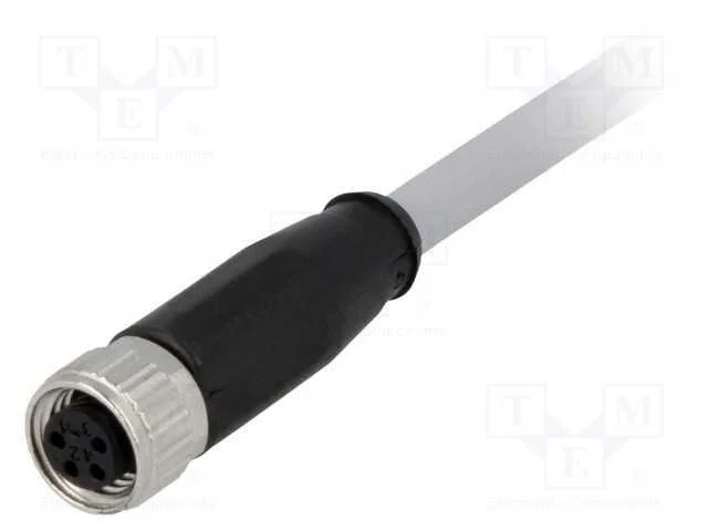 Conector: M8, f&ecirc;mea, PIN: 4, simples, com cabo, f.