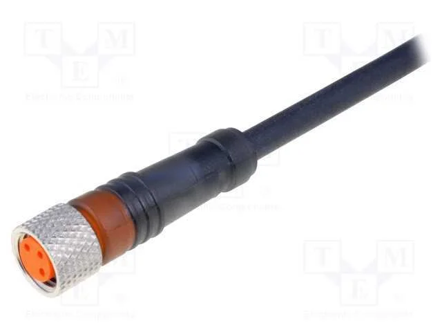 Conector: M8, 5m, F&ecirc;mea, Pin: 3, Simples, Ficha, Pur