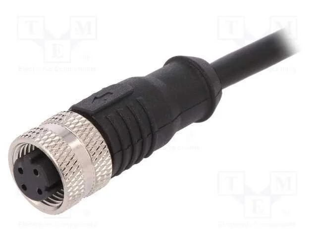 Ficha, M12, PIN: 4, f&ecirc;mea, c&oacute;digo D-Ethernet, IP6.