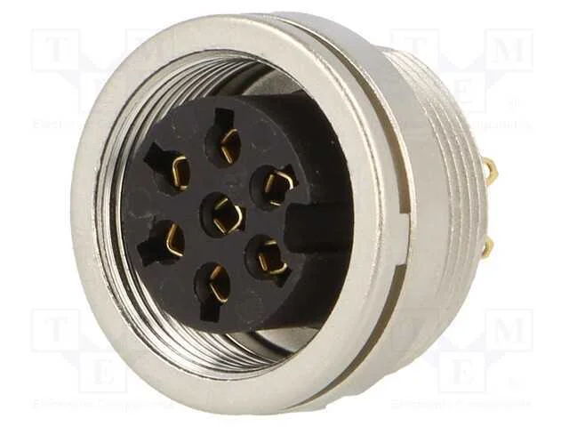 Conector: M16, tomada, f&ecirc;mea, solda, PIN: 7, 5A, .