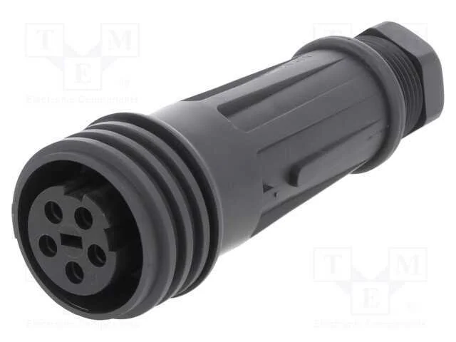 Conector: Redondos, Ficha, F&ecirc;mea, Pin: 5, Rosca Externa,Torcidos