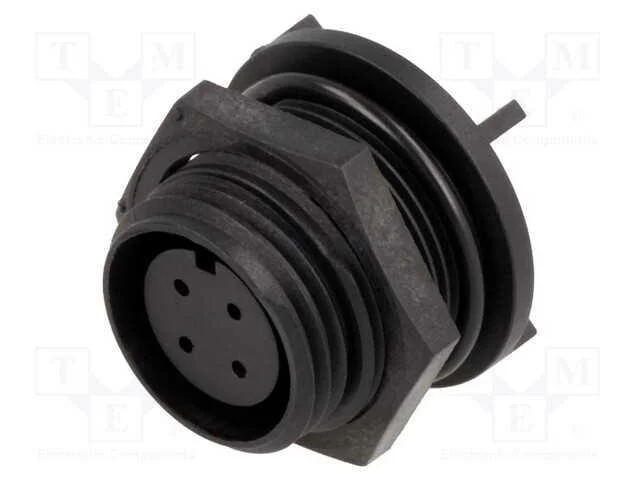 Conector: Redondos, Tomada, F&ecirc;mea, Pin: 4, Rosca Externa,Torcidos