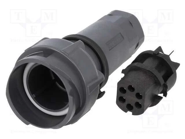 Conector: redondos, ficha, f&ecirc;mea, PIN: 6, Buccane.