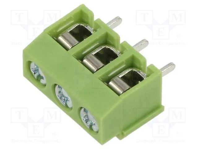 PCB bloco terminal, angulares 90, 5mm, faixas: 3,.