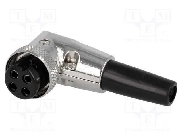Ficha, de microfone, f&ecirc;mea, PIN: 4, com cabo, ang.