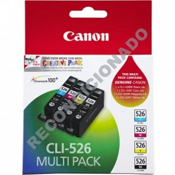 Pacote valor fotofr&aacute;fico Canon CLI-526 C/M Recondi