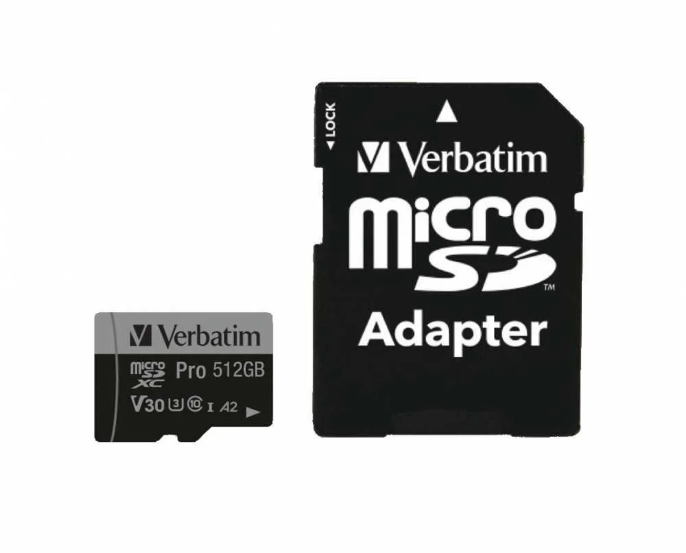 Cart&atilde;o Sd Microsd 512gb Verbatim Sdhc Pro Classe 10 + Adaptador