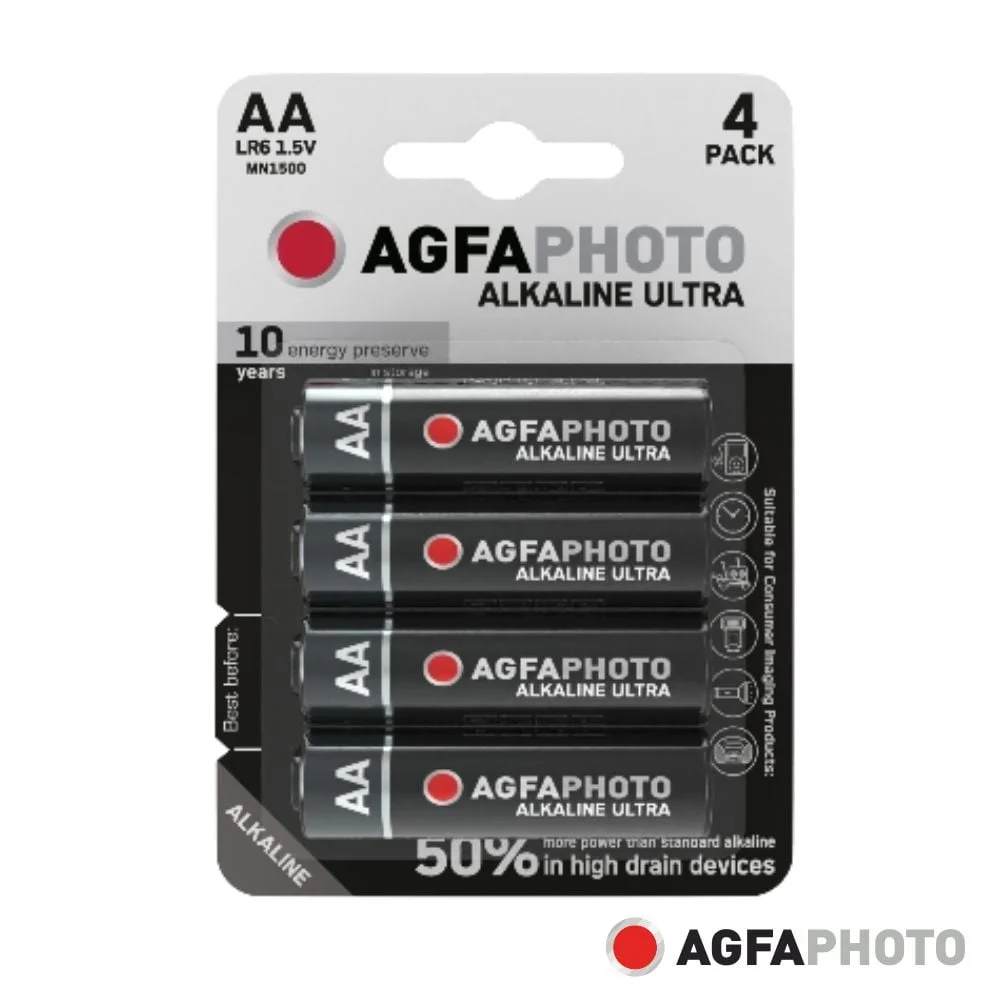 Pilha Alcalina LR6/AA 1.5V 4x Blister ULTRA AGFAP.