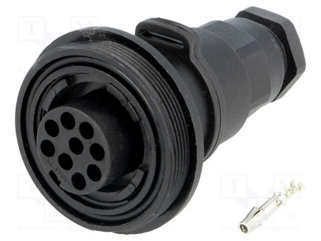 Conector: redondos, ficha, f&ecirc;mea, PIN: 9, rosca e.