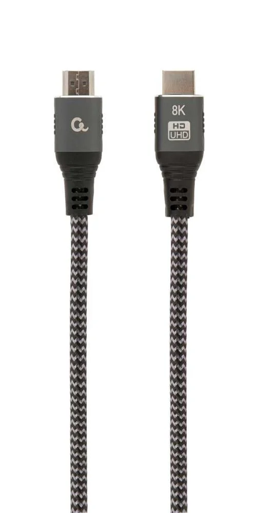 Cabo Hdmi 2.1 8k 60hz Gembird Ccb-Hdmi8k-1m Select Plus Series Braided com Ethernet 1m Preto