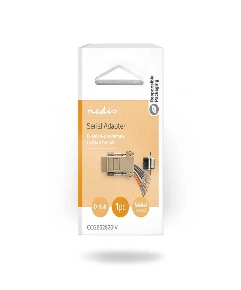 Adaptador D-Sub F&ecirc;mea de 9 Pinos Rj45 Feminino
