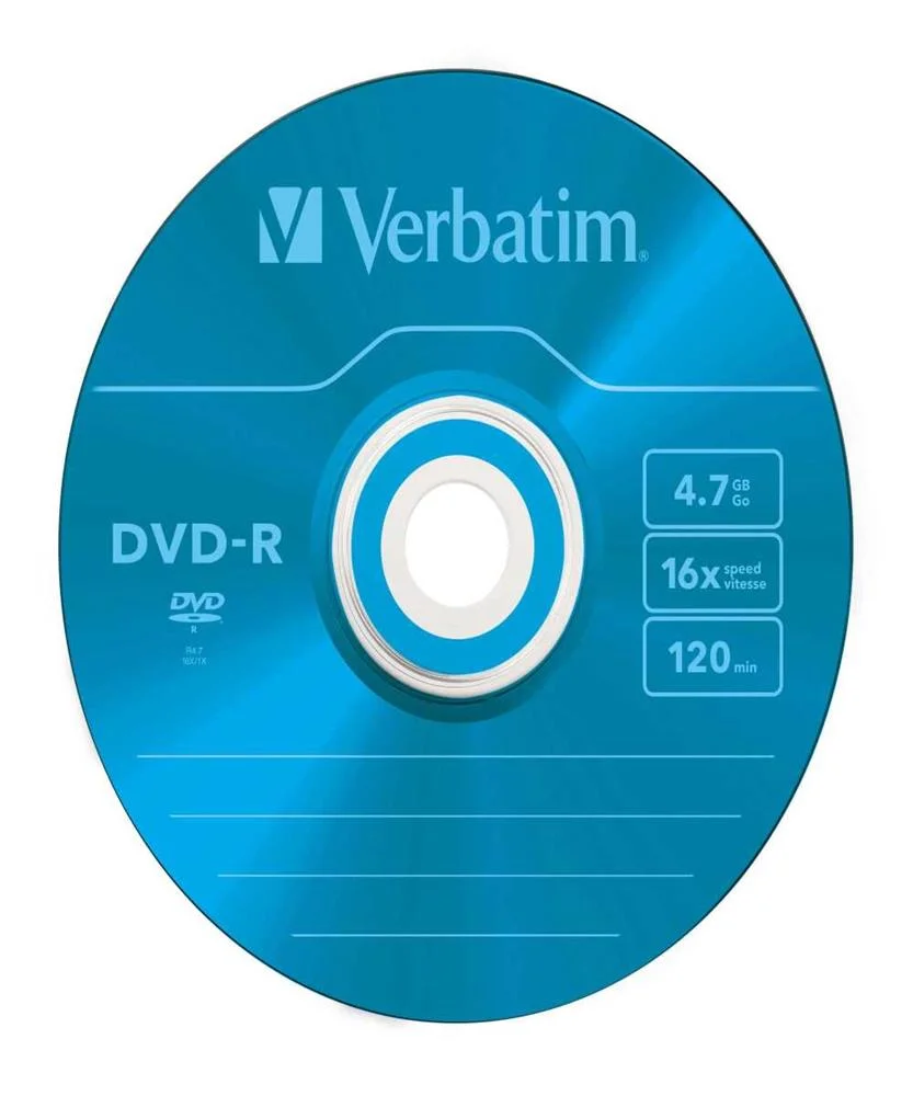 1x5 Verbatim DVD-R 4,7GB Colour 16x Speed, Slim C.