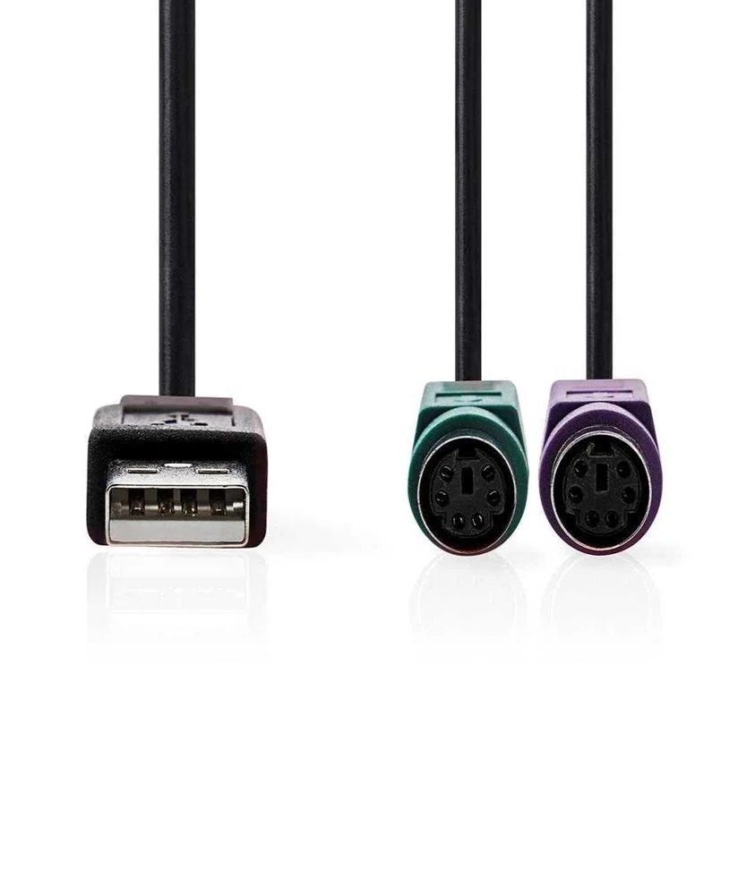Cable 2 En 1  Usb 2.0  Usb-A Macho  2x Ps/2 Hembr.