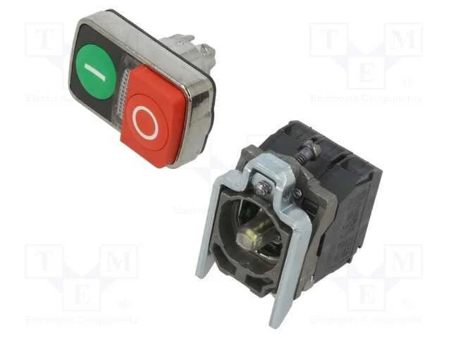 Interruptor: Duplo, 22mm, Pos.Est&aacute;v: 1, Nc + No, Vermelho/Verde
