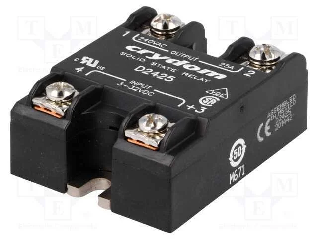 Rel&eacute;: Semicondutores, Ucoma: 3&divide;32vdc, 25a, 24&divide;280vac, -40&divide;80c