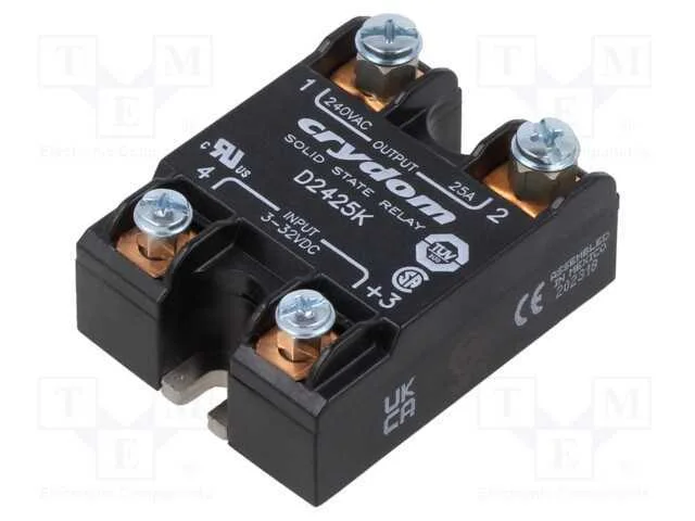 Rel&eacute;: Semicondutores, Ucoma: 3&divide;32vdc, 25a, 24&divide;280vac, -40&divide;80c