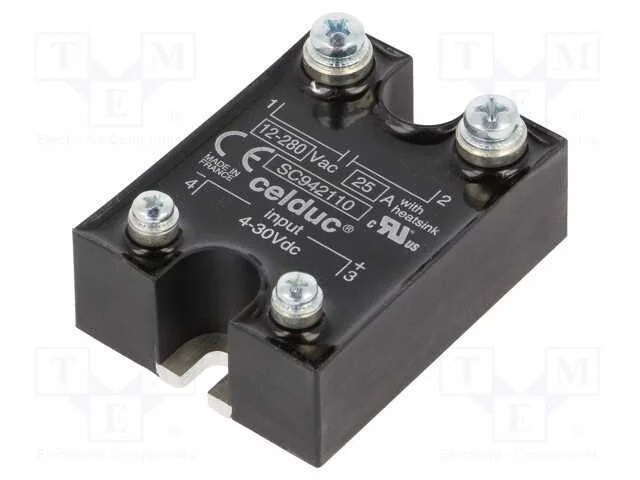 Rel&eacute;: Semicondutores, Ucoma: 4&divide;30vdc, 25a, 12&divide;280vac, -40&divide;100c