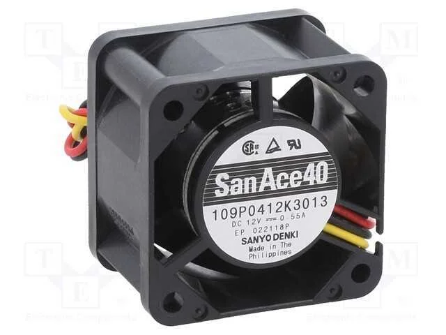 Ventilador: DC, transversal, 12VDC, 40x40x28mm, 3.