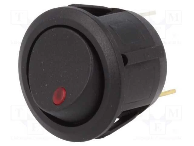 Rocker, Spst, Pos: 2, On-Off, 20a/14vdc, Vermelho, Led,Pontuais