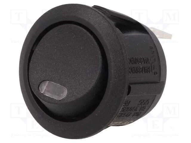 Rocker, Spst, Pos: 2, On-Off, 10a/250vac, Preto, Led, 3v, 50mo