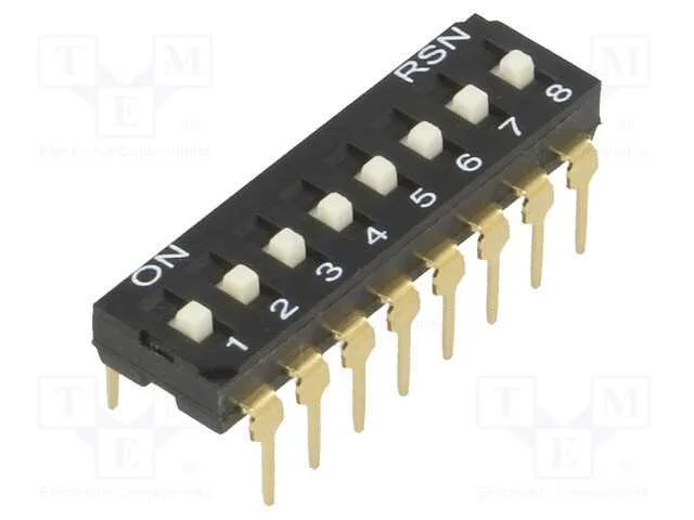 Interruptor: DIP-SWITCH, Quantidade de sec&ccedil;&otilde;es: 8.
