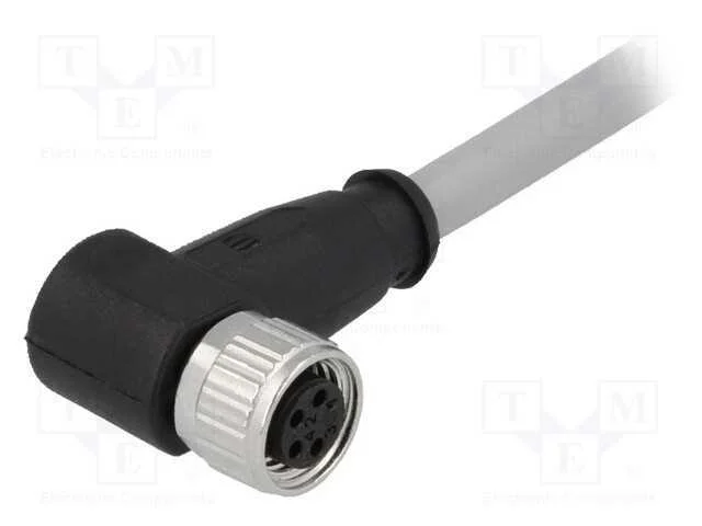 Conector: M8, f&ecirc;mea, PIN: 4, angulares 90, com ca.