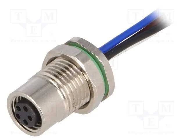 Conector: M8, F&ecirc;mea, Pin: 5, para Painel,Porca da Frente, Tomada
