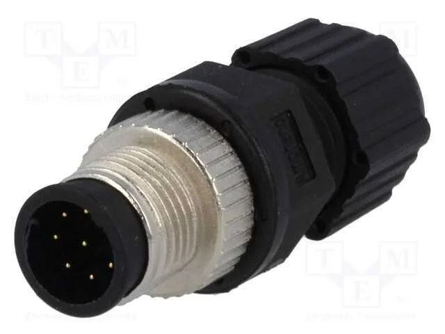 Ficha, M12, Pin: 8, Macho, C&oacute;digo A-Devicenet / Canopen, com Cabo