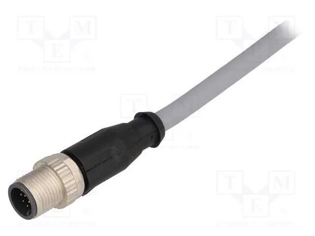 Ficha, M12, Pin: 12, Macho, C&oacute;digo A-Devicenet / Canopen, 2m, Fios