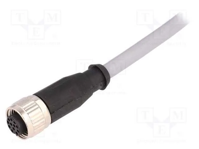 Ficha, M12, Pin: 12, F&ecirc;mea, C&oacute;digo A-Devicenet / Canopen, 10m, Fios