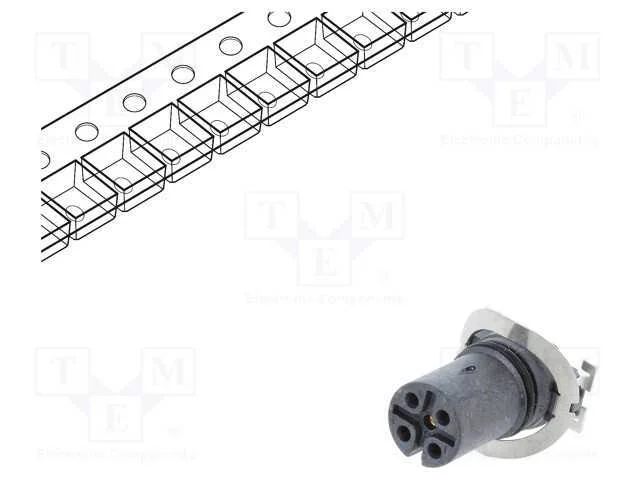 Tomada, M12, Pin: 5, F&ecirc;mea, C&oacute;digo A-Devicenet / Canopen, para Pcb