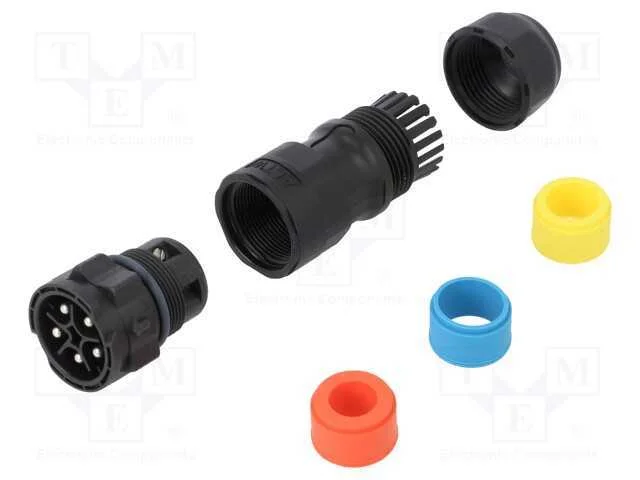 Conector: redondos, macho, ficha, terminal parafu.