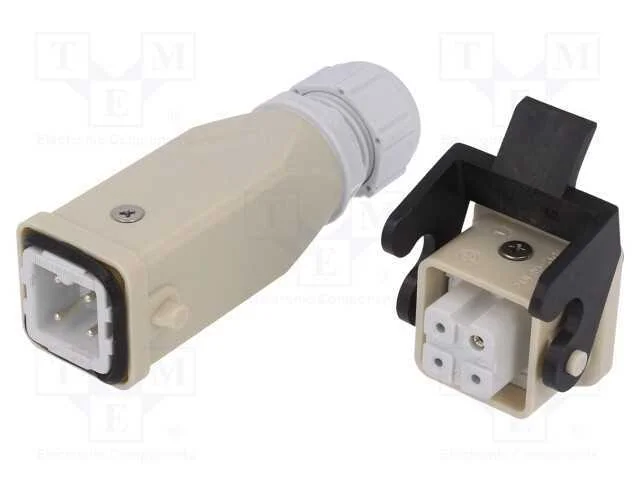 Conector: HDC, macho + f&ecirc;mea, C146, PIN: 4, 3+PE,.