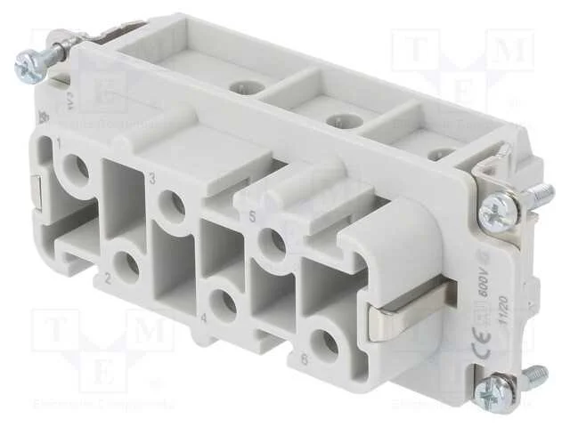 Conector: retangulares, f&ecirc;mea, 400V, 41A, PIN: 6,.