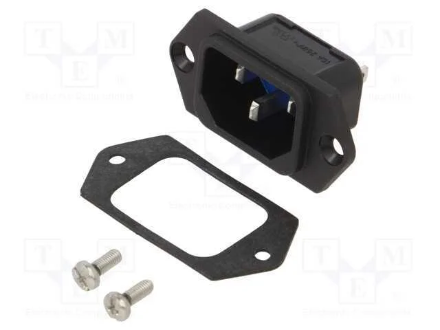 Conector: de alimenta&ccedil;&atilde;o, tomada, macho, 10A, 250.