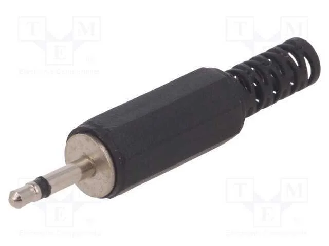 Ficha, Jack 2,5mm, macho, mono,com o anel proteto.