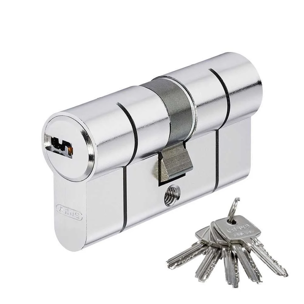 Cilindro Perfil Europeu Chave Pontos N&iacute;quel e Dupla Embraiagem 30/40mm - D66 N 30/40 Abus