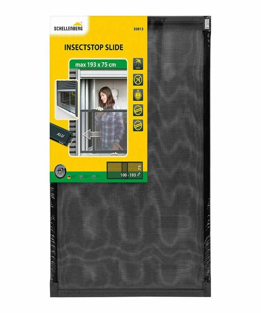 Rede Mosquiteira Fixa Extens&iacute;vel Alum&iacute;nio Antracita 75x100-193cm Shellenberg