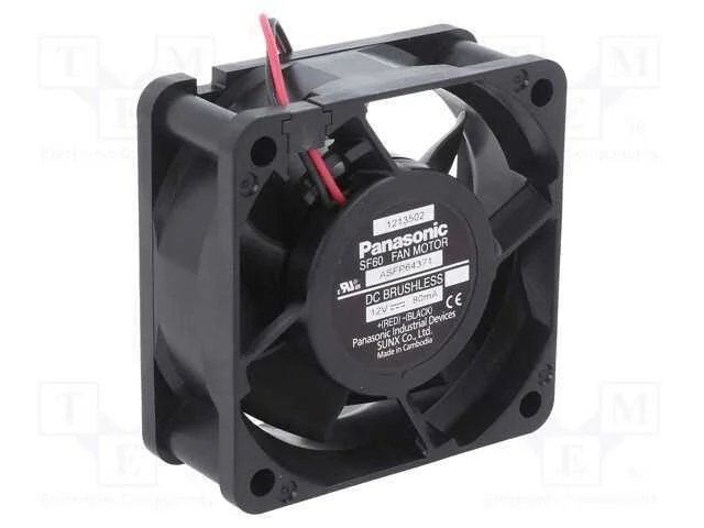 Ventilador: Dc, Transversal, 12vdc, 60x60x25mm, 2.