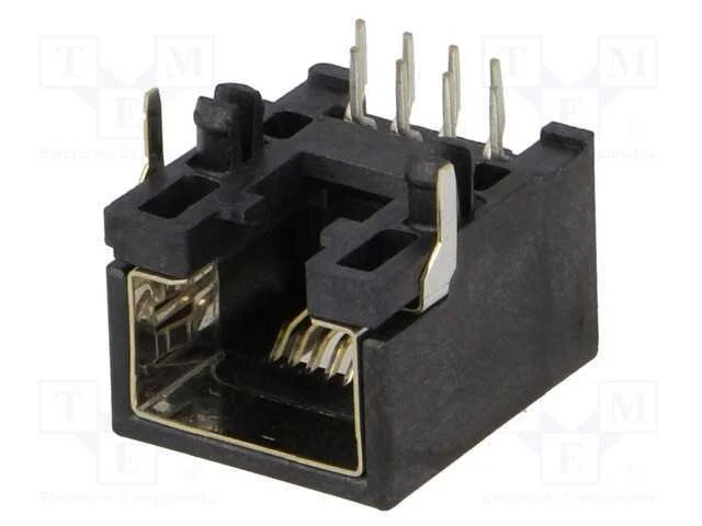 Tomada, Rj45, Pin: 8, Cat: 3, Blindadas,De Perfil Baixo, Tht