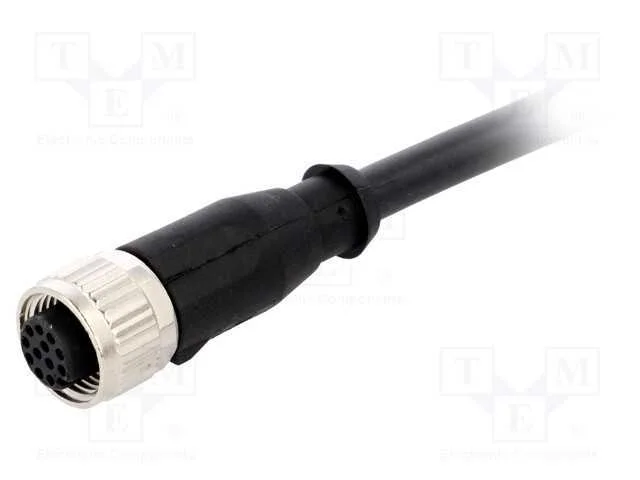 Ficha, M12, Pin: 12, F&ecirc;mea, C&oacute;digo A-Devicenet / Canopen, 5m, Fios