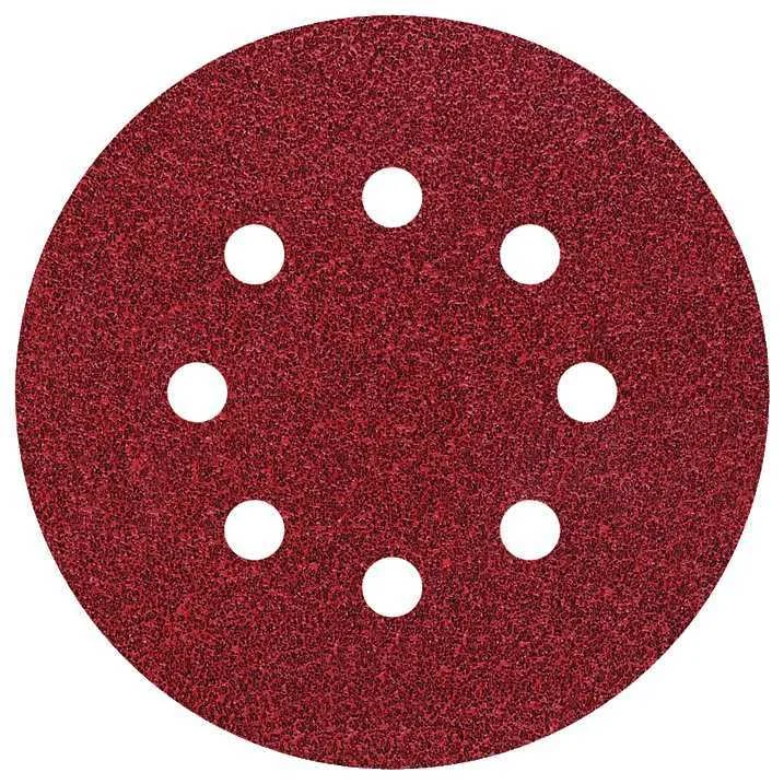 Pack 5 Lixas Adesivas, Corindon Grao 60 Perfuradas &Oslash;125mm 2250000 Wolfcraft